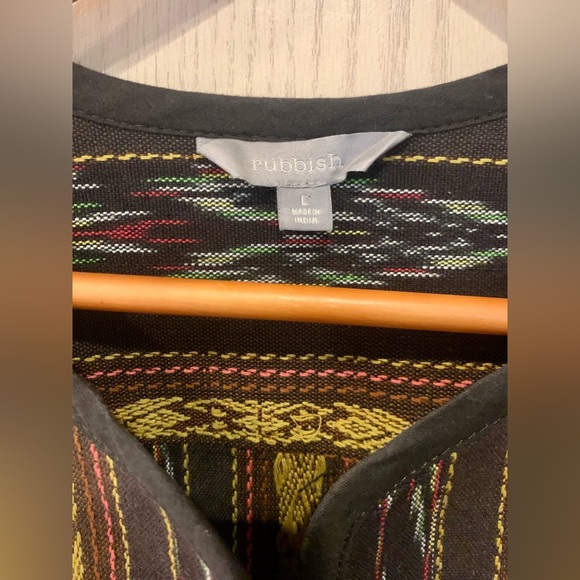 Nordstrom Rubbish Embroidered Open Front Cotton Jacket Size Large - Picture 5 of 8